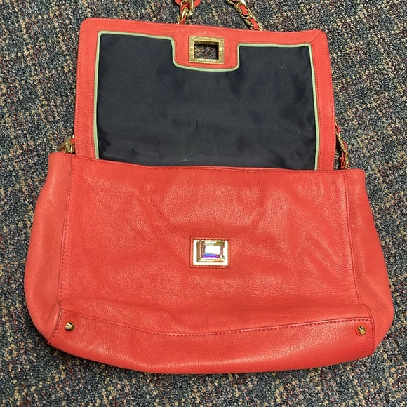 Preloved Juicy Couture jewelled coral leather handbag - Picture 12 of 17